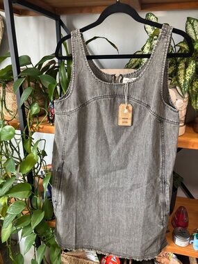 Natural Life Gray Denim Sleeveless Mini Frayed NWT | Medium